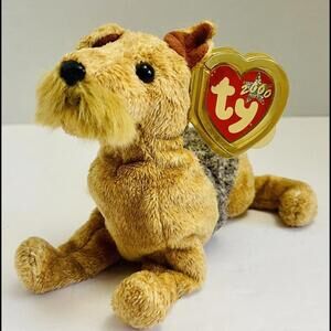 ❤️SOLD❤️Vintage TY 2000 Beanie Baby Whiskers Schnauzer w/ Plastic Tag No Rips